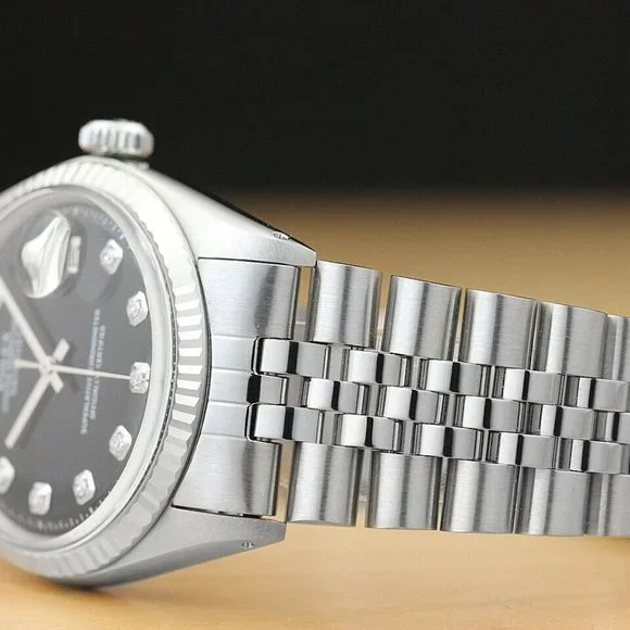Sale! Rolex 36mm Black Dial Diamond Men's Watch